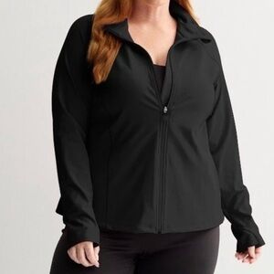 Tek Gear Ultrastretch Full Zip Jacket Black Athletic Activewear Women's Plus 1X